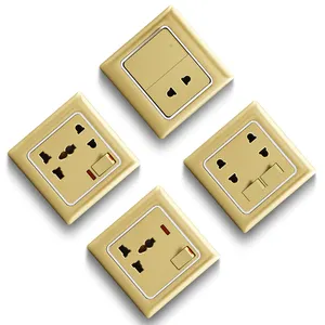 K3.2 british standard switch socket 1/2/3/4 gang 2/3/4/5 pin light wall switches for Cyprus