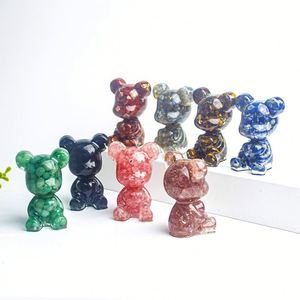 Handcrafted Resin Bear Craft with <b>Crystal</b> Inclusions - Home Decor Accent - Product Image 2