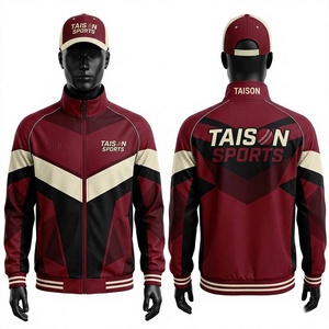 Chaqueta Deportiva Premium con Capucha de Forro Polar de Poliéster/Rayón de 280 GSM, Chaqueta de Entrenamiento de Cricket con Logotipo Personalizado, Chaqueta Deportiva Impermeable y Cálida, Color Rojo - Product Image 1