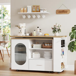 Îlot de <span class=keywords><strong>cuisine</strong></span> mobile moderne avec roulettes Armoire de <span class=keywords><strong>cuisine</strong></span> pivotante à 360 ° avec tiroir et étagères pour salle à manger Maison Bar <span class=keywords><strong>Cuisine</strong></span> - Product Image 3