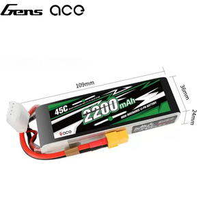 Batería Gens 1800/2000/2200/2400/2700mAh 2S 3S 4S 6S 7.4V 11.1V 14.8V 22.2V 20C 30C 45C con Conector T/XT60 para Dron - Product Image 1