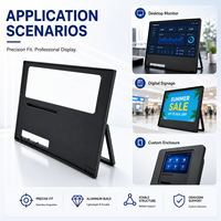 Composants de cadre de moniteur portable en alliage d'aluminium anodisé usiné CNC, couleur personnalisée, faible MOQ, support OEM, 15,6, 18,5, 23,6 pouces