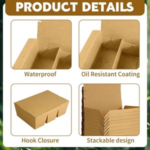 Roast Fried Chicken Takeaway Disposable Food Packaging <b>Boxes</b> Hamburger Sandwich Noodle Kraft Paper Matt Lamination Recyclable - Product Image 3