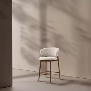 Sgabello da Bar Moderno in Legno Massello JP con Poggiapiedi in Tessuto, Ideale per Casa, Sala da Pranzo, Parco, Palestra, Bagno, Scuola e Centri Commerciali - Product Image 5