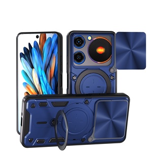 Fundas para Teléfono Móvil con Cámara Deslizante para <span class=keywords><strong>ZTE</strong></span> Nubia Music 4G Z70 Ultra 5G Focus Pro 5G NEO 3 5G, Anillo Soporte, Antigolpes - Product Image 1