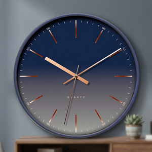 Minimalist Round Quartz <b>Wall</b> <b>Clock</b> With Gradient Dial And Rose Gold Hands For Living Room Decor - Product Image 6