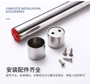 Stainless Steel Detachable Foldable Telescopic Rod Single Hanging Clothes <b>Wardrobe</b> Support Accessory Bathroom Living Room - Product Image 3
