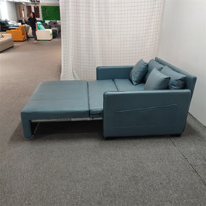 Canapé-lit minimaliste bleu à cadre en bois massif causeuse convertible canapé <span class=keywords><strong>futon</strong></span> - Product Image 6