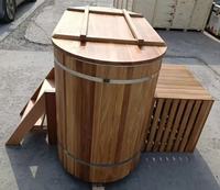 Bañeras Modernas de Hidromasaje para Interiores y Exteriores, Bañera de Agua Fría y Caliente de Madera con Diseño Ecológico y Panel de Control Computarizado