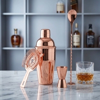 Wuyi Camol Cocktail Shaker Set Or Rose 550ml Shaker Jigger Agitateur Passoire Kit De Bar De Luxe Golden Elegance Cocktail Shaker