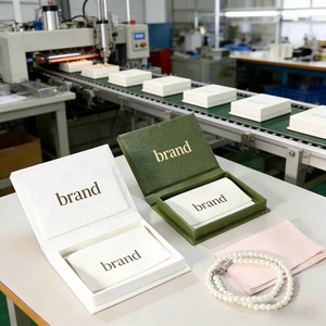 Luxury Magnetic Book Style Jewelry <b>Box</b> Set | Custom Logo Eco-Friendly Cardboard <b>Gift</b> <b>Box</b> with Velvet Pouch for Jewelry Branding - Product Image 4