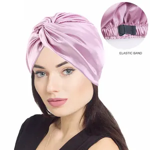 Syh14 Elastic Band Polyester Big Size Wide Band Adjustable Bonnet Hair Cover Bonnet Adjustable Satin Sleep Cap Bonnet