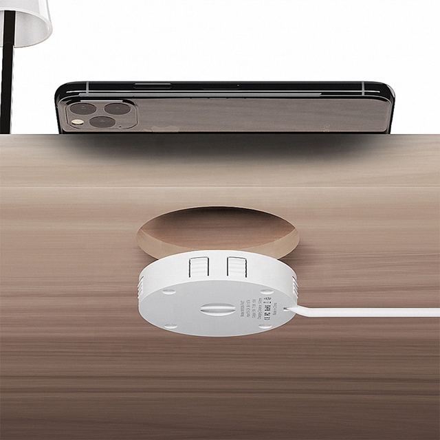 Easy Use Embedded Wireless Charger 10W Built-In Under the Desk Fast Charging Furniture Table Wireless Charger