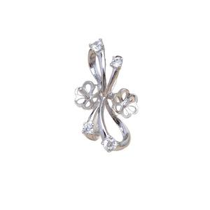 Wenchi China Base de Plata 925 para Accesorios DIY, Colgante de Lazo con Doble Perla, Base Vacía Semiterminada para Cristales de 9-10 mm, para Pendientes - Product Image 5