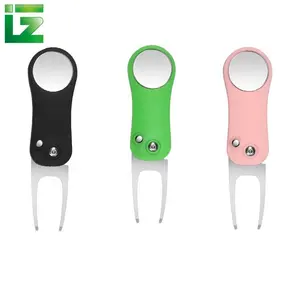 Portable Folding Fork Lawn Repair Tool Stainless Steel Switch Blade Accessories Magnetic Golf Green Fork Divot Tool