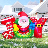 Guirlande gonflable JOY de 7 pieds avec Père Noël, cloche, boîte cadeau et lumière LED pour la décoration de jardin, pelouse, maison, fête de Noël en extérieur