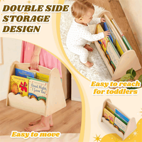 Organizador de Juguetes de Madera de Alta Calidad para Niños, de 5 Niveles, Seguro para Dormitorio y Sala de Estar