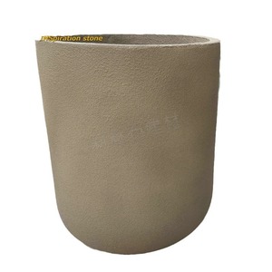 Nuevos Materiales de Construcción de Piedra, Macetas Redondas de Hormigón Prefabricado para Villas y Jardines, Maceteros GRC - Product Image 2
