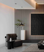 Panneau mural en PVC de 1000 mm * 10 mm, imperméable, pour intérieur, marbre noir doré Starlight