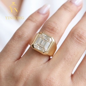 Anello Moissanite Colore D con Certificato GRA, <span class=keywords><strong>Argento</strong></span> Sterling <span class=keywords><strong>925</strong></span>, <span class=keywords><strong>Anelli</strong></span> Moissanite Classici da <span class=keywords><strong>Uomo</strong></span> Stile Hip Hop, Gioielleria Fine - Product Image 6