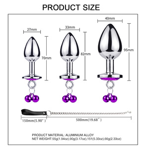 Plug Anale in Lega di Alluminio MOGlovers con Campanello e Guinzaglio Lungo, Giocattolo per Adulti in Metallo per Uomo e Donna - Product Image 2