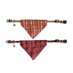 Collier pour chat en polyester écologique à motif écossais de Noël, avec nœud détachable, pour chaton, accessoire de fête pour animaux de compagnie - Product Image 4