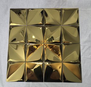 <span class=keywords><strong>Mosaico</strong></span> 3D de Acero Inoxidable, Adhesivo, Cuadrado, Diseño Moderno y Simple, <span class=keywords><strong>para</strong></span> Pared de Fondo de Bar o KTV - Product Image 1