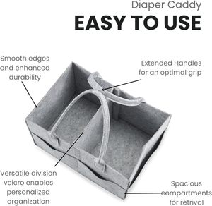 Bolsa Organizadora de Fraldas em Feltro Colorida com Múltiplos Bolsos, Logotipo Personalizado, Impermeável, Essenciais para Bebês - Product Image 2