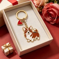 Porte-clés en alliage de zinc pour animaux de compagnie, porte-clés en métal émaillé, animal mignon de dessin animé, pour sac, sac à main, charme, décoration de sac à dos, souvenir, cadeau