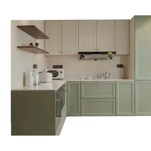 カスタムメイドのアメリカンスタイルのWenqiをマッピングするにはさまざまな素材ホワイトモダンキッチン家具無垢材キッチンキャビネットセット3D Max