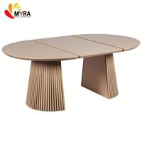 Table à manger ovale moderne extensible en MDF, design minimaliste nordique moderne, pour 6, 8, 10 ou 12 personnes