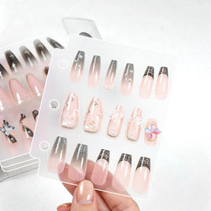 Organisateur de faux ongles A8 à 3 trous, collection de classeurs en PVC transparents, vide, pour le rangement et l'exposition des faux ongles, avec ruban adhésif pour ongles - Product Image 3