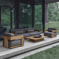 Ensemble de canapés en alliage d'aluminium pour l'extérieur, style moderne, avec coussins à séchage rapide, pour jardin, terrasse, véranda, salle à manger, hôtel