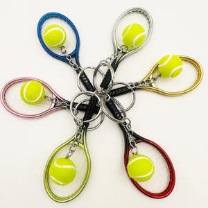 Llavero Creativo de Plástico con Forma de Raqueta de Tenis y Diseño de Pelota de Tenis, Recuerdos y Regalos Promocionales - Venta Directa de Fábrica - Product Image 2