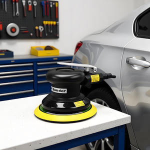 Ponceuse-<span class=keywords><strong>polisseuse</strong></span> pneumatique à engrenages Santwell, disque de 6 pouces, 12 000-15 000 tr/min, vitesse fixe, poignée ergonomique, aspiration non intégrée, évacuation arrière - Product Image 4