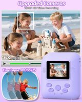 Cámara Digital para Niños, Cámara Instantánea para Niños con Doble Lente, Mini Impresora Térmica, Cámara de Fotos Instantánea
