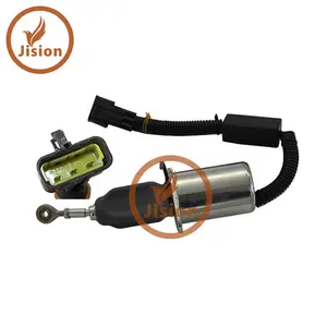 JISION Construction Machinery Parts 6CT Diesel Engine Parts Fuel Pump Shut off 24V Solenoid Valve 3977620 5272681