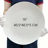 Plateau de service HCMA 28 pouces en mélamine pour restaurant, spécial fruits de mer, grand format, méga, ultra, jumbo, surdimensionné, idéal pour poisson grillé et mariages