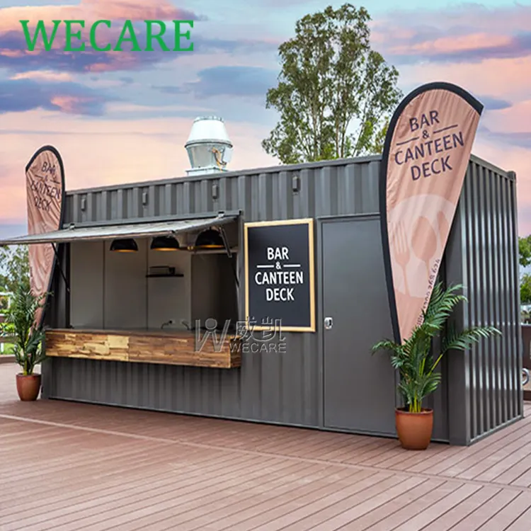 WECARE Mobile Container Coffee Kiosk Outdoor Cafe Bar Coffee Shop Prefabricated Container Restaurant with Full Kitchen