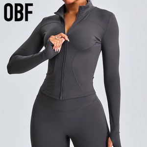 Mỏng Phù Hợp Với Tập Thể Dục Áo Khoác Dài Tay Áo Zip Phía Trước Cardio Áo Khoác Cho Phụ Nữ Cơ Thể Hình Định Hình Yoga Phòng Tập Thể Dục Và Ngoài Trời Tập Thể Dục Mặc - Product Image 4