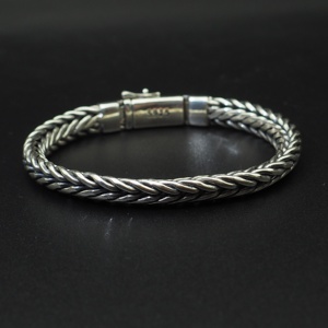 Mighty Thai Silver bracciale 5 mm bracciale Braid Designs cinturino da polso realizzato - Product Image 6