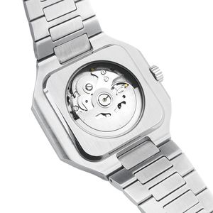 Reloj de Cuarzo Octagonal para Hombre, Correa de Acero Inoxidable de 20 mm, Cristal de Zafiro, Visualización de Fecha Luminosa, Resistente al Agua, Lujoso y Ejecutivo - Product Image 5