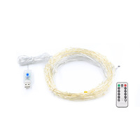 Guirnalda de Luces de Cortina de Cobre Arcoíris, Luz Ajustable con 8 Modos y Control Remoto para Decoración Navideña en Interiores, Dormitorios