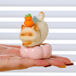 Boîte Mystère Chat Porte-Bonheur en Résine, Figurine de Chaton de Dessin Animé, Décoration de Bureau, Pack Multi-Pièces, Cadeau d'Anniversaire - Product Image 4