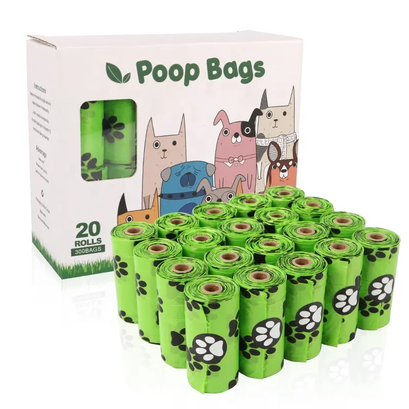 Biodegradable pets waste bag doggie poop bags with dispenser dog poop bags compostable