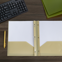 Carpetas plásticas de archivo tamaño carta de 5 piezas al por mayor con dos bolsillos y puntas para uso escolar y de oficina