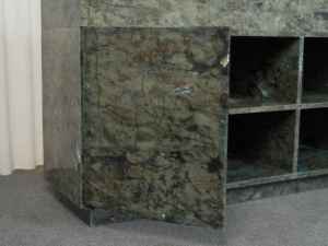 SHIHUI kustom desain Modern Labradorite biru granit Vanity batu alam bak cuci lemari rias kamar mandi dengan wastafel