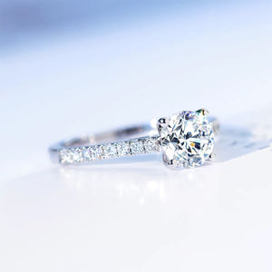 Bague de mariage en or 18 carats avec diamant Bague de fiançailles en diamant de laboratoire blanc - Product Image 3