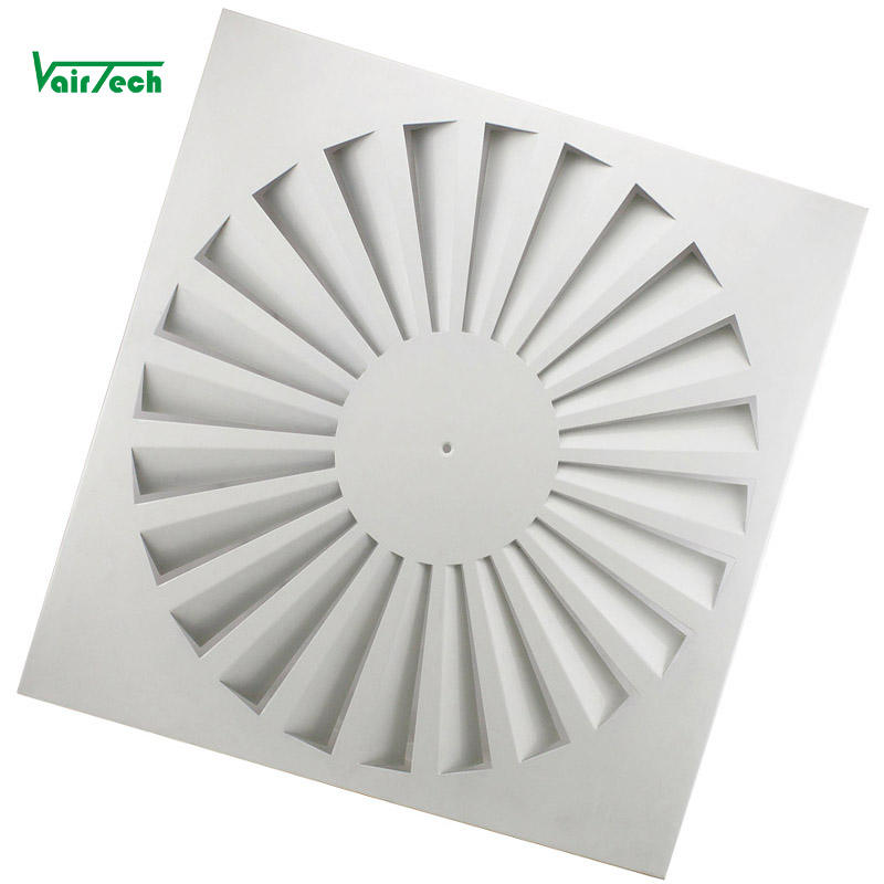 Air Conditioning Square Ceiling Adjustable Vent Swirl Diffuser - Vairtech
