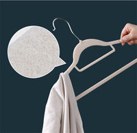 Vente en gros de cintres à cravate en velours Organisateur de manteaux de veste antidérapant pour les magasins de vêtements Injection de matériau ABS pour le stockage des robes